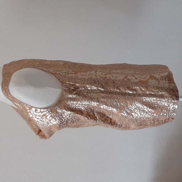 J.CREW shimmery gold silk blend blouse Sz 2 - Picture 4 of 7